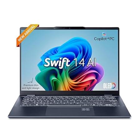 Acer Swift 14, Intel Core Ultra 7-256V, 16GB RAM, 1TB SSD, OLED WUXGA 14"/35.56cm, Windows 11, MS Office, Steam Blue, 1.28Kg, Intel Arc Graphics, 1440p IR Camera AI Powered Laptop